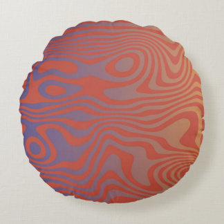 Dream Flow l Abstract Trippy Pattern - No. 01 Round Pillow