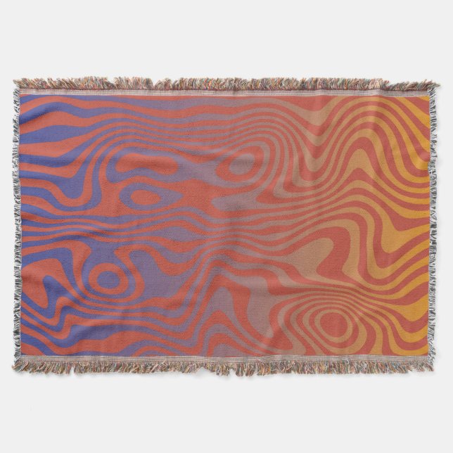 Dream Flow l Abstract Trippy Pattern - No. 01 Throw Blanket (Front)