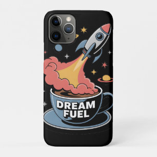 Dream Fuel Graphic: Rocket Launching from Coffee iPhone 11 Pro Case