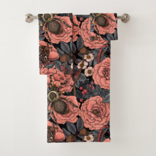 Dream garden bath towel set