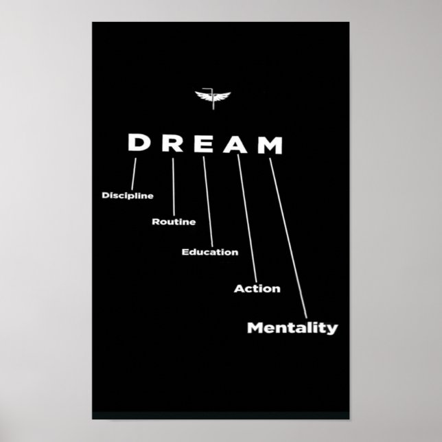 DREAM, gift for enterprenures, motivational Poster (Front)