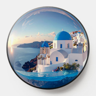 Dream Globe – Santorini Travel Glass Orb PopSocket