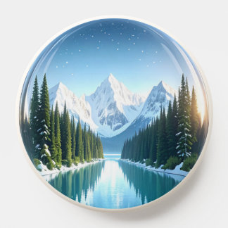 Dream Globe – Winter Mountain Reflection PopSocket