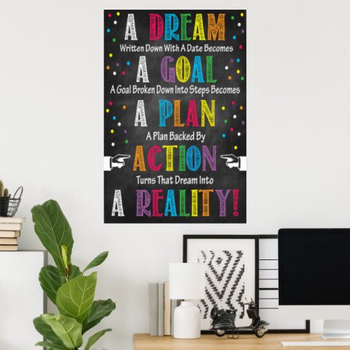 DREAM-GOAL-PLAN-ACTION-REALITY POSTER | Zazzle