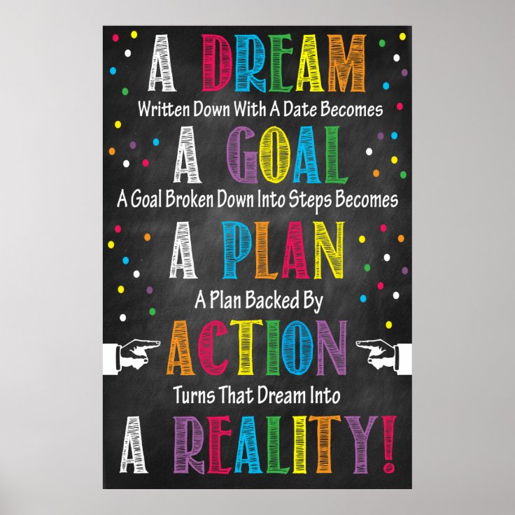 Dream-goal-plan-action-reality Poster 