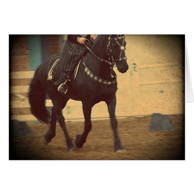 Dream Horse Friesian Dressage Cards (Front Horizontal)
