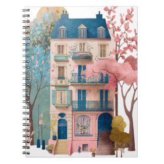 Dream house on the park watercolor illustration