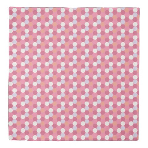 Dream House Pink Orange White Polkadot Duvet Cover