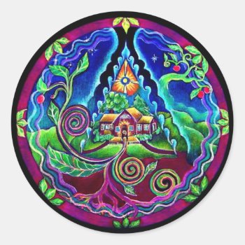 Dream House Sanctuary Mandala Sticker by arteeclectica at Zazzle