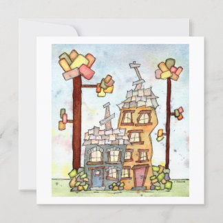 Dream House Watercolor Greeting Card