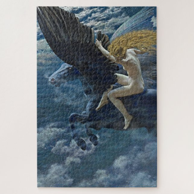 “Dream Idyll - A Valkyrie” by Edward Robert Hughes Jigsaw Puzzle (Vertical)