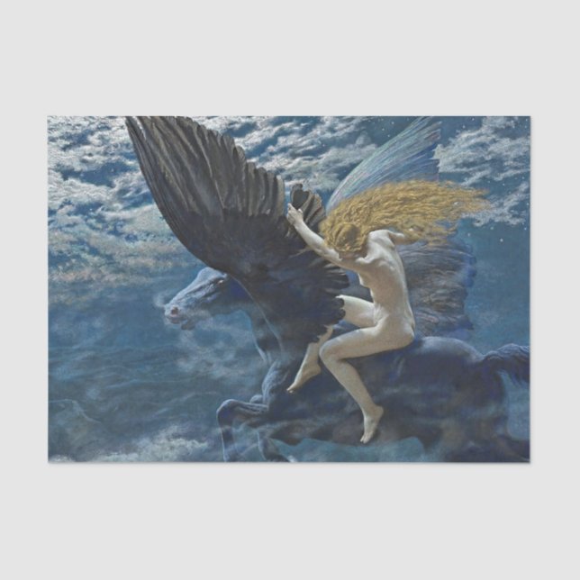 “Dream Idyll - A Valkyrie” by Edward Robert Hughes Tissue Paper (Front)