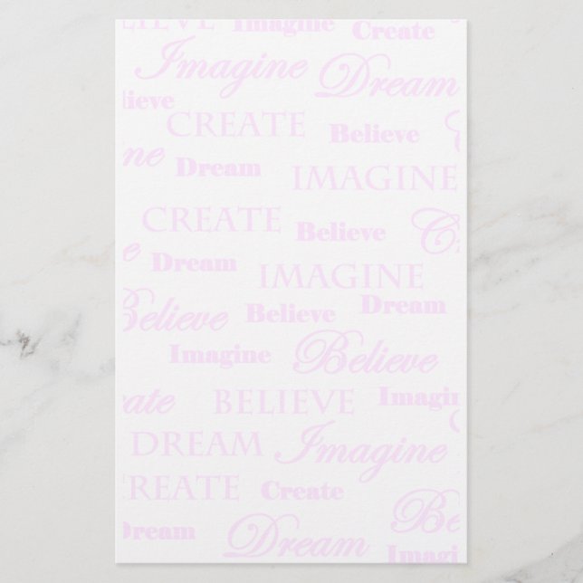 Dream Imagine Create Believe Stationery (Front)