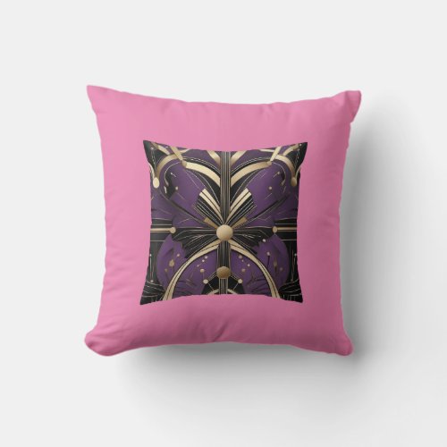 Dream in Amethyst _ Abstract Geometry Throw Pillow