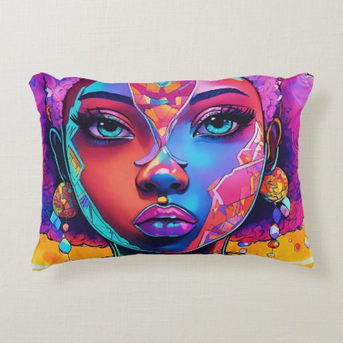 Dream in Color Handcrafted Outcolour Art Line Dr Accent Pillow