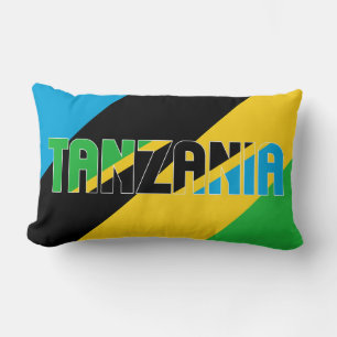 Dream in Color with the Tanzania Patriotic Flag Lumbar Pillow