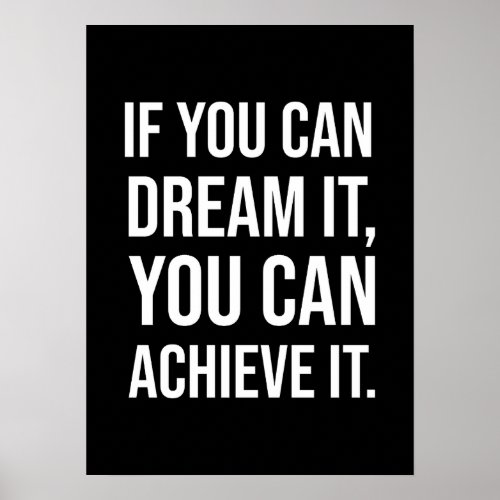 Dream It Achieve It _ Gym Hustle Success Poster