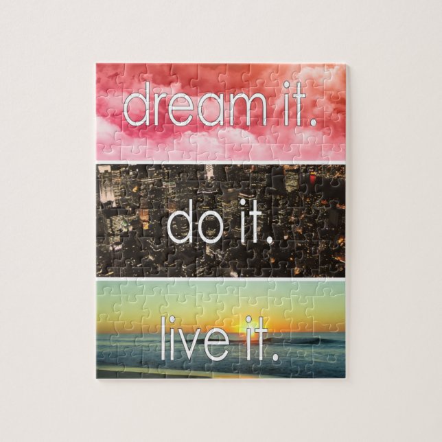 Dream It Do It Live It Motivational Quote Jigsaw Puzzle (Vertical)