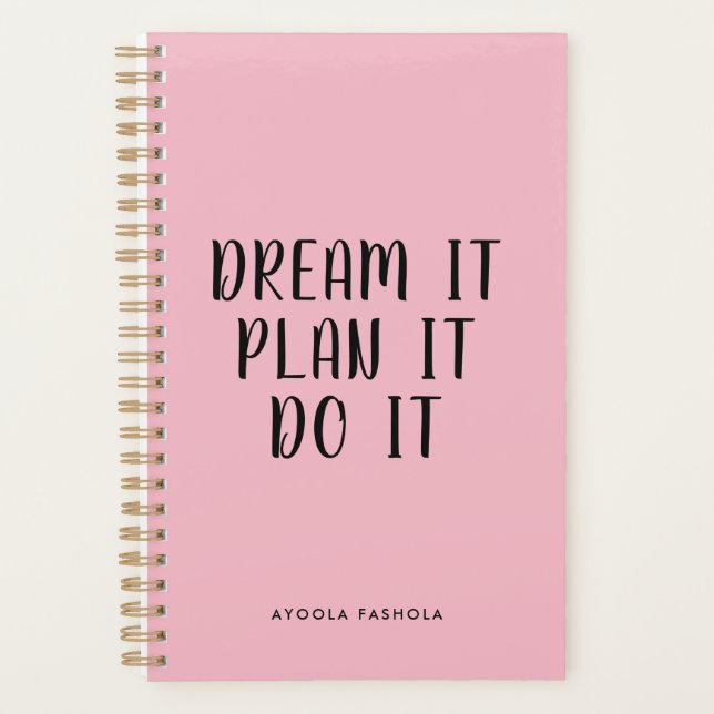 Dream It Plan It Do It Typographic Motivational Planner (Front)