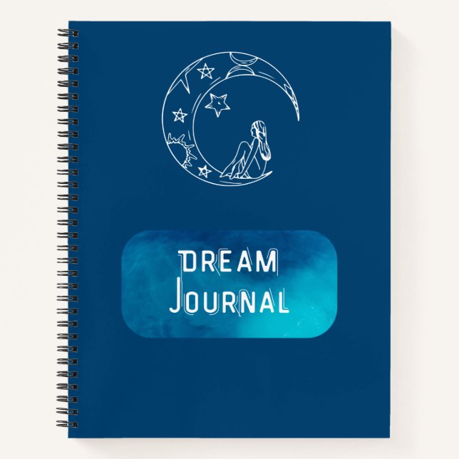 Dream Journal - Hand Drawn Moon with Stars  (Front)