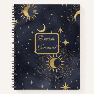 Dream Journal -  Modern Celestial Sun and Moon