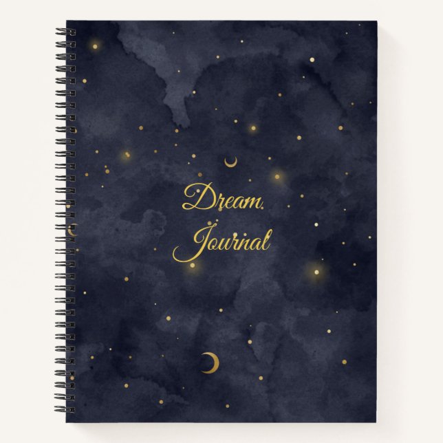 Dream Journal -  Moon and Stars Celestial Design (Front)