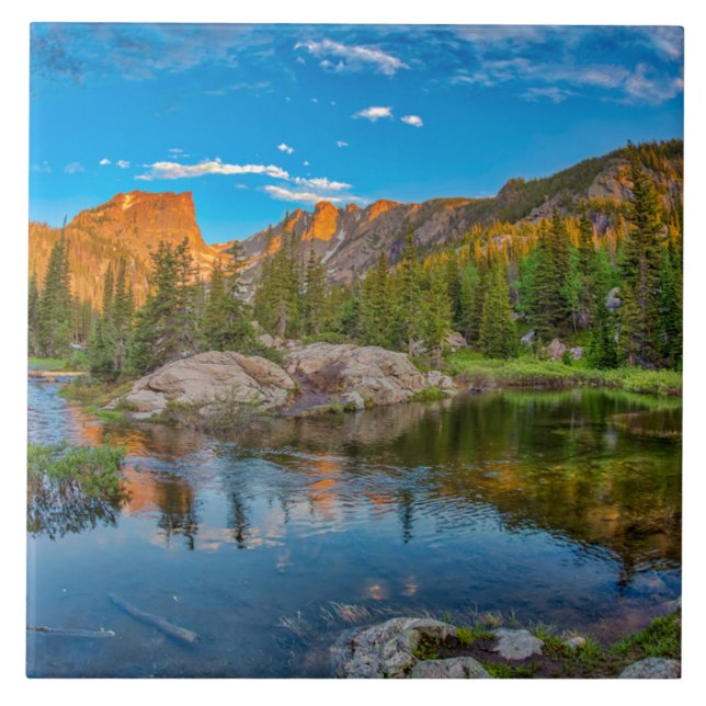 Dream Lake Landscape Ceramic Tile (Front)