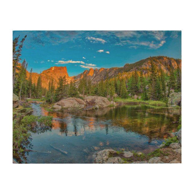 Dream Lake Landscape Wood Wall Art (Front)