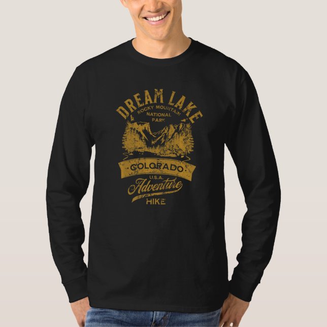 Dream Lake Rocky Mountain National Park Distressed T-Shirt (Front)