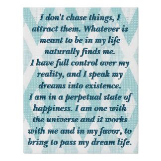 Dream Life Daily Mantra Faux Canvas Print