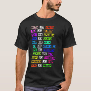 Dream Like Martin Lead Like Harriet Women Black Hi T-Shirt