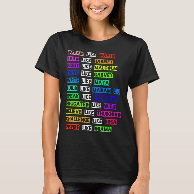 Dream Like Martin Lead Like Harriet Women Black Hi T-Shirt (Front)