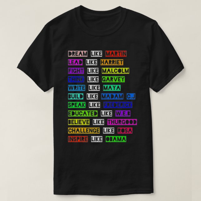 Dream Like Martin Lead Like Harriet Women Black Hi T-Shirt (Design Front)