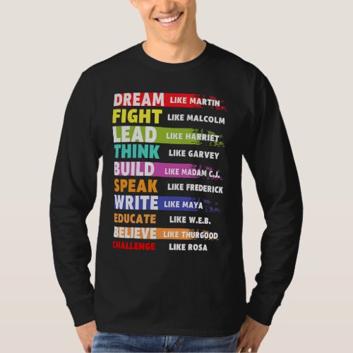 Dream Like Martin Leaders African Pride Black Hist T_Shirt