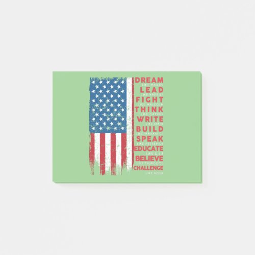 Dream Like Martin Vintage USA Flag Gift Post_it Notes