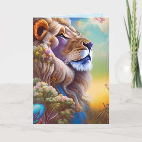dream lion greeting card