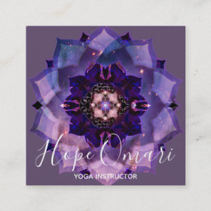 Dream Lotus Meditation Mandala Square Business Card