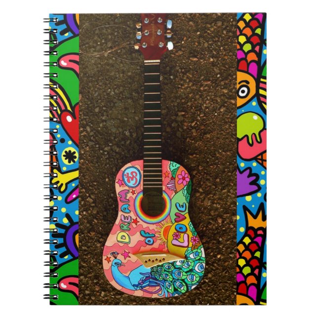 Dream Love Colorful Bright Guitar Notebook (Front)