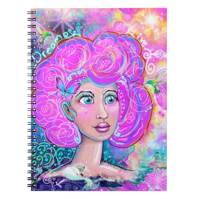 Dream, Love, Live - Neon Dreams Art Notebook  (Front)