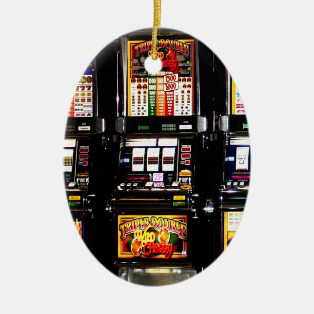 Dream Machines - Lucky Slot Machines Ceramic Ornament (Front)