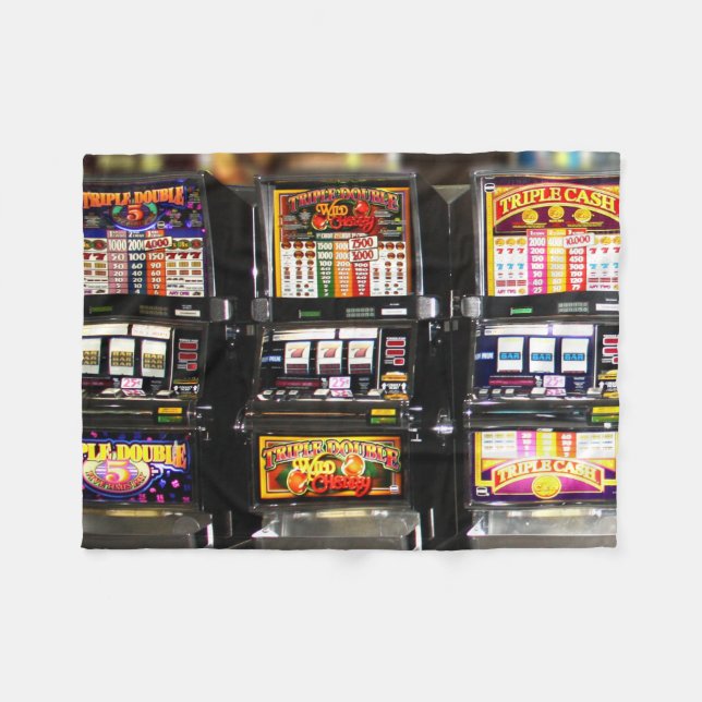 Dream Machines - Lucky Slot Machines Fleece Blanket (Front (Horizontal))