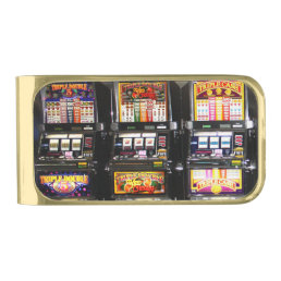 Dream Machines - Lucky Slot Machines Gold Finish Money Clip