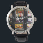 Dream Machines - Lucky Slot Machines Watch<br><div class="desc">* This slot machine is a Winner! * Watches are available in over 20 styles, many colors and styles. * Sizes for adults and children. * If text is desired, choose font style, color, size and placement of short message or name. * Click the CUSTOMIZE button to get started. *...</div>