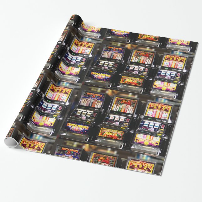 Dream Machines - Lucky Slot Machines Wrapping Paper (Unrolled)