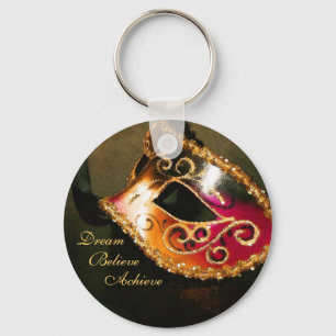 Dream Masquerade Mask Inspirational Keychain