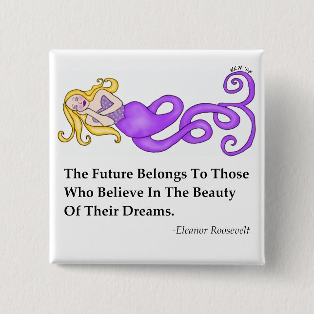 Dream-Mer Mermaid Button (Front)