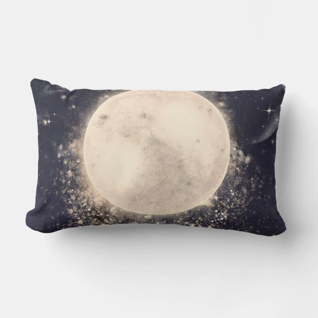 Dream Moon Magic Cosmic Sparkles Lumbar Pillow (Front)
