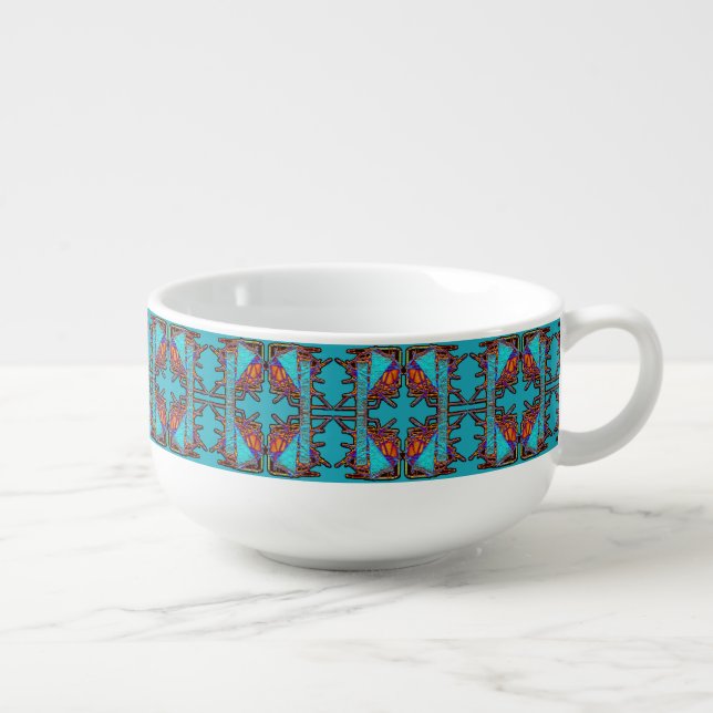 Dream of Butterflies Emblem Soup Mug (Left)