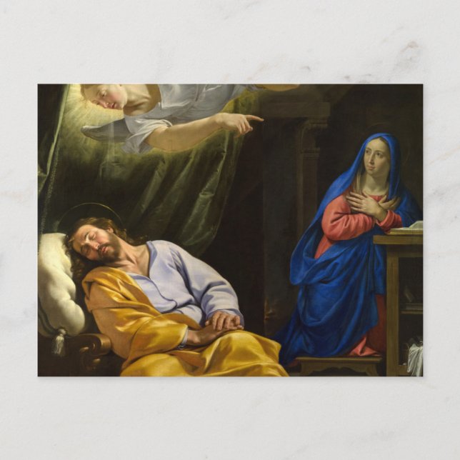 Dream of Saint Joseph by Philippe de Champaigne Postcard (Front)