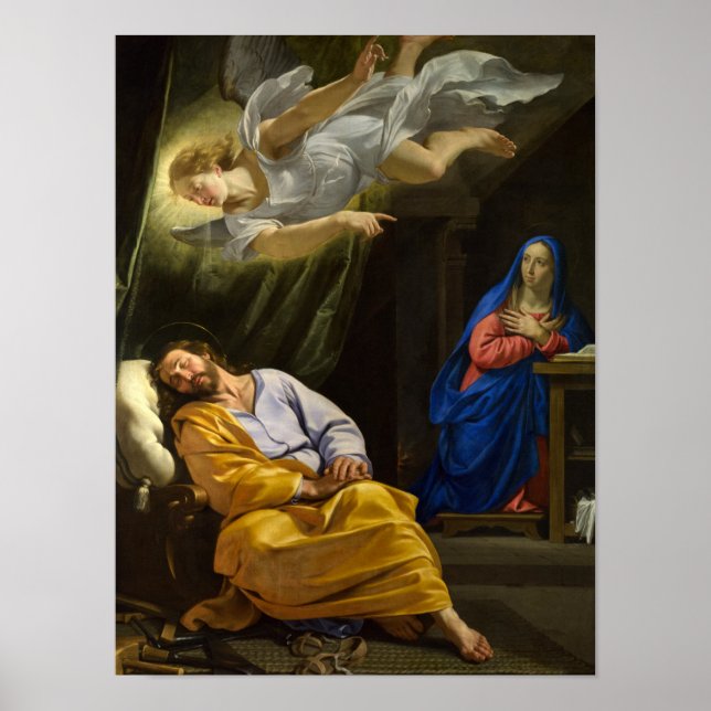 Dream of Saint Joseph by Philippe de Champaigne Poster (Front)